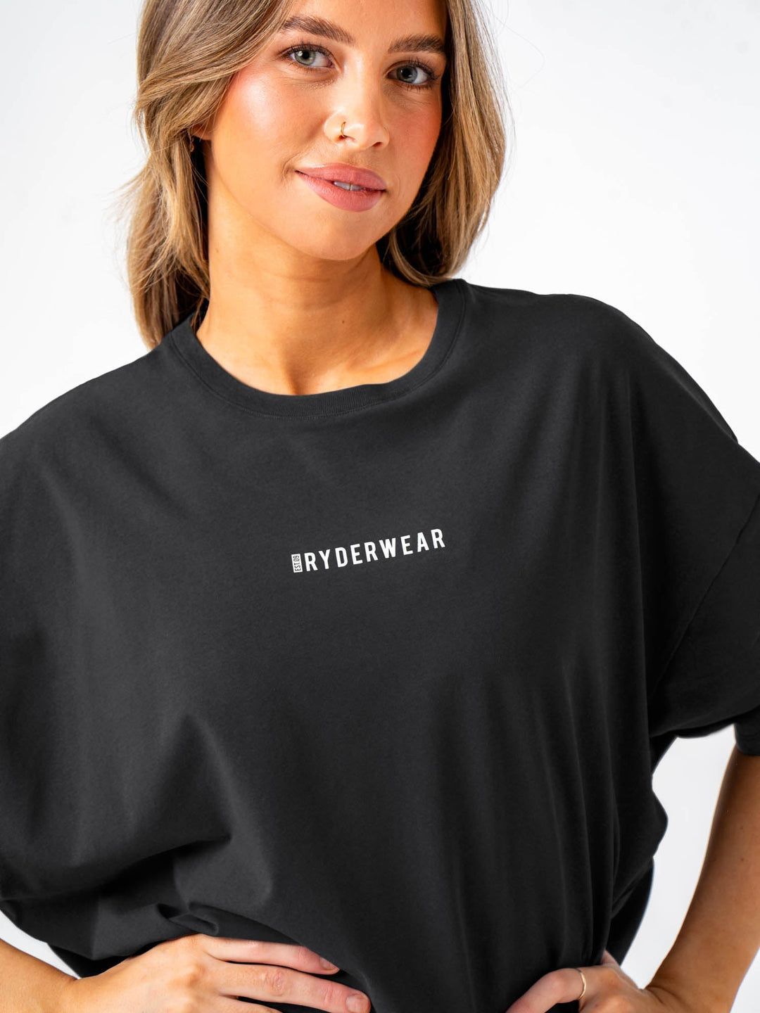 Pursuit Oversized T-Shirt - Black Stonewash Clothing Ryderwear 