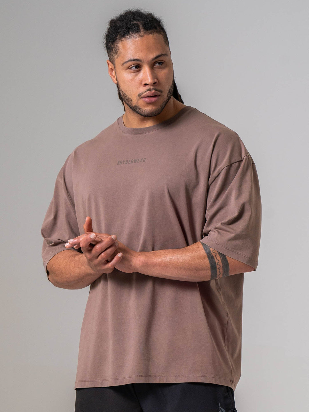 Pursuit Oversized T-shirt - Deep Taupe Clothing Ryderwear 
