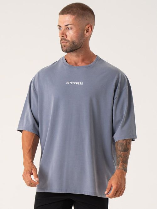 Pursuit Oversized T-Shirt Denim Blue Stonewash