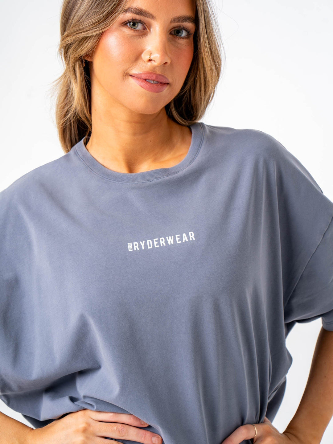 Pursuit Oversized T-Shirt - Denim Blue Stonewash Clothing Ryderwear 