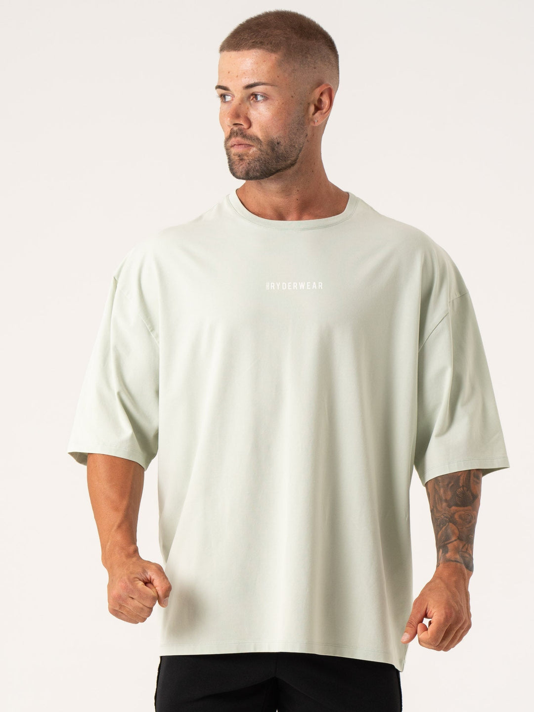 Pursuit Oversized T-Shirt - Spearmint Stonewash Clothing Ryderwear 