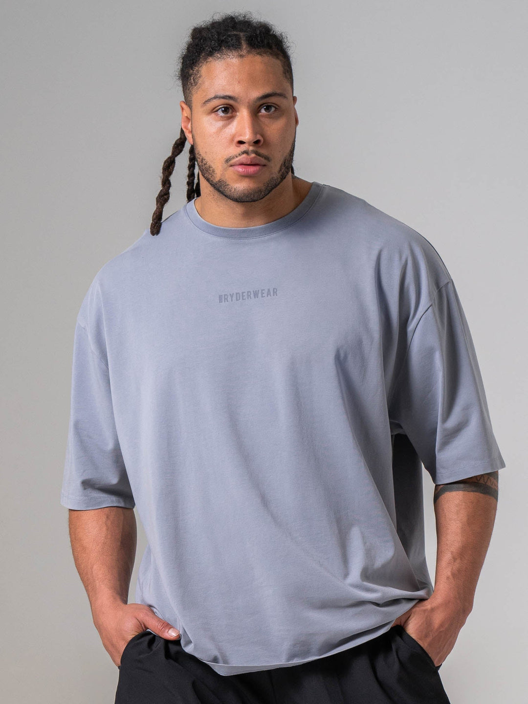 Pursuit Oversized T-shirt - Steel Blue Clothing Ryderwear 