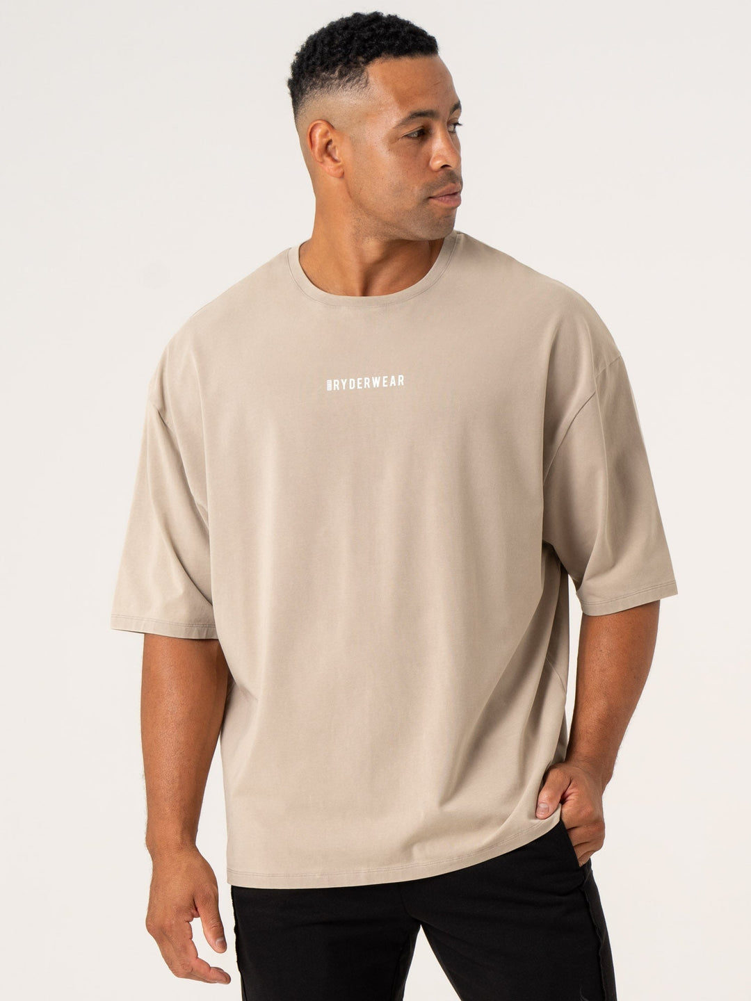 Pursuit Oversized T-Shirt - Taupe Stonewash Clothing Ryderwear 