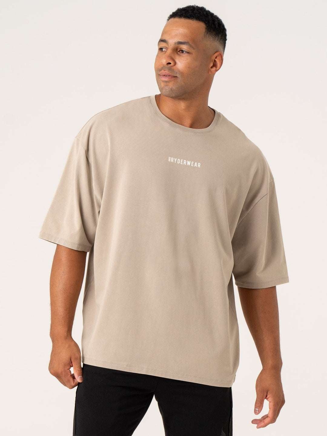 Pursuit Oversized T-Shirt - Taupe Stonewash Clothing Ryderwear 