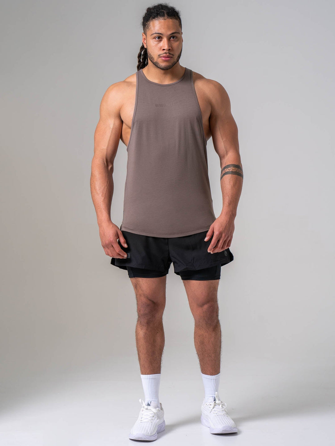 Pursuit Tank - Deep Taupe Clothing Ryderwear 