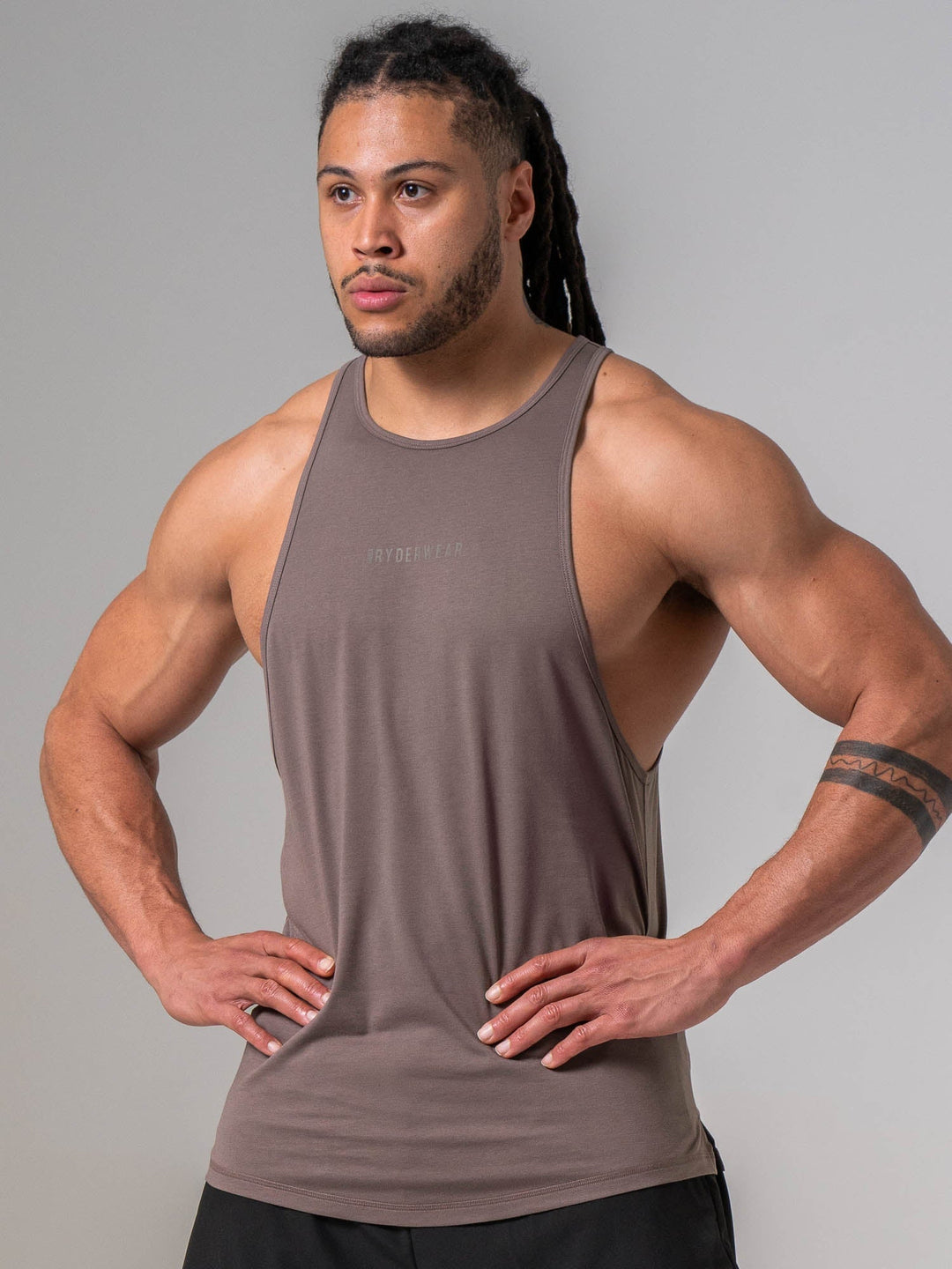 Pursuit Tank - Deep Taupe Clothing Ryderwear 