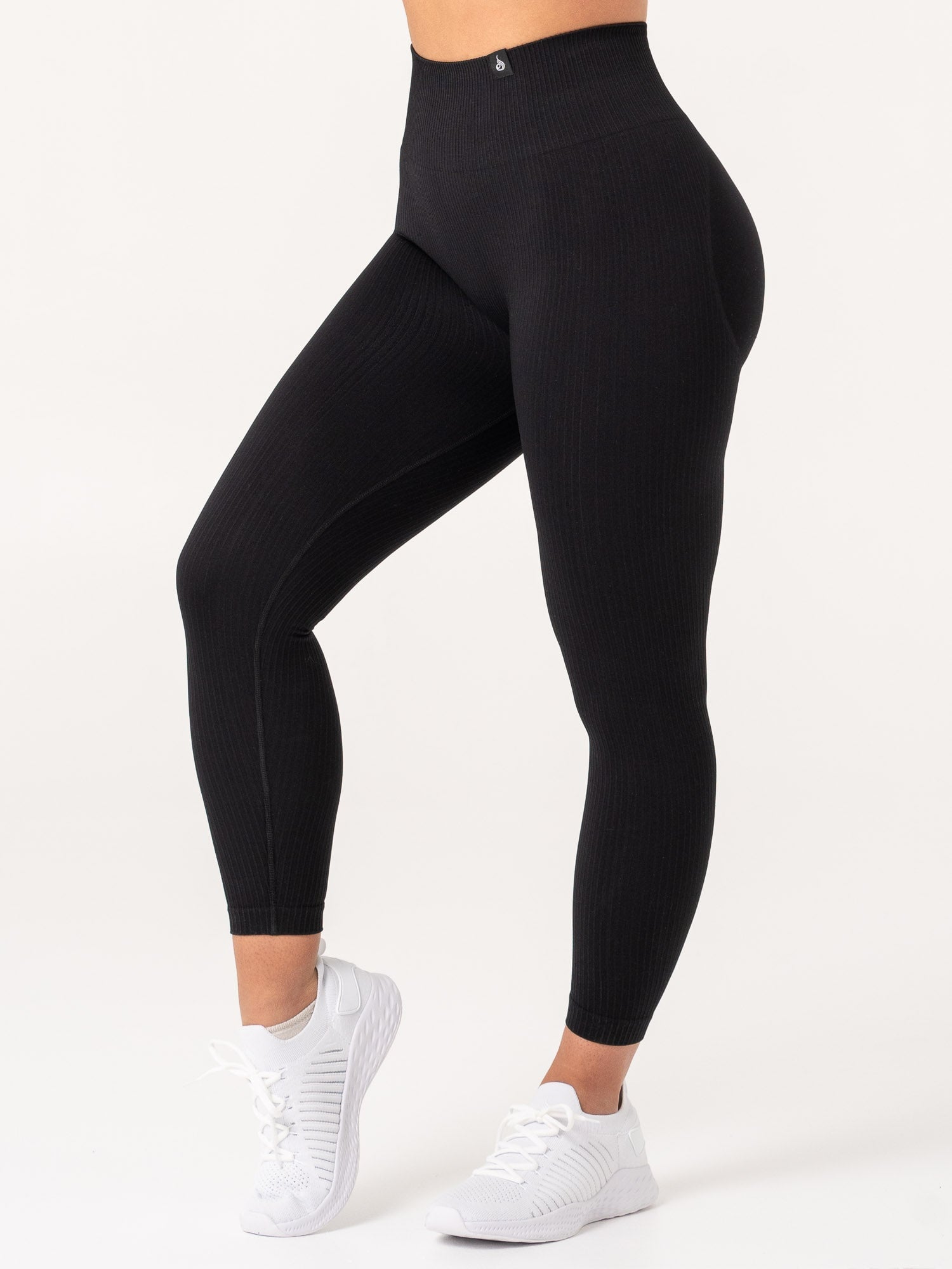 Rib Scrunch Seamless Leggings - Black - Ryderwear