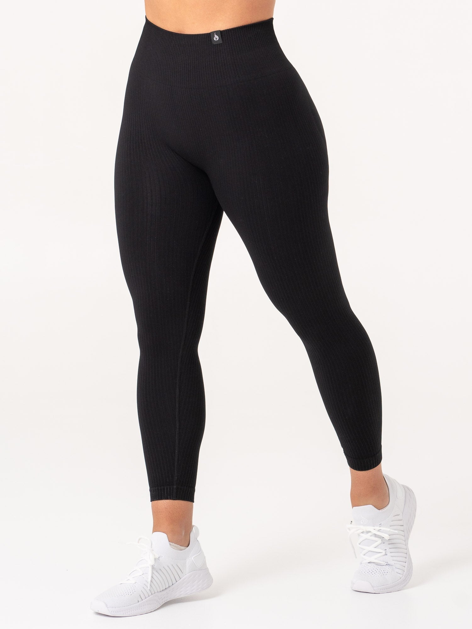 Rib Scrunch Seamless Leggings - Black - Ryderwear