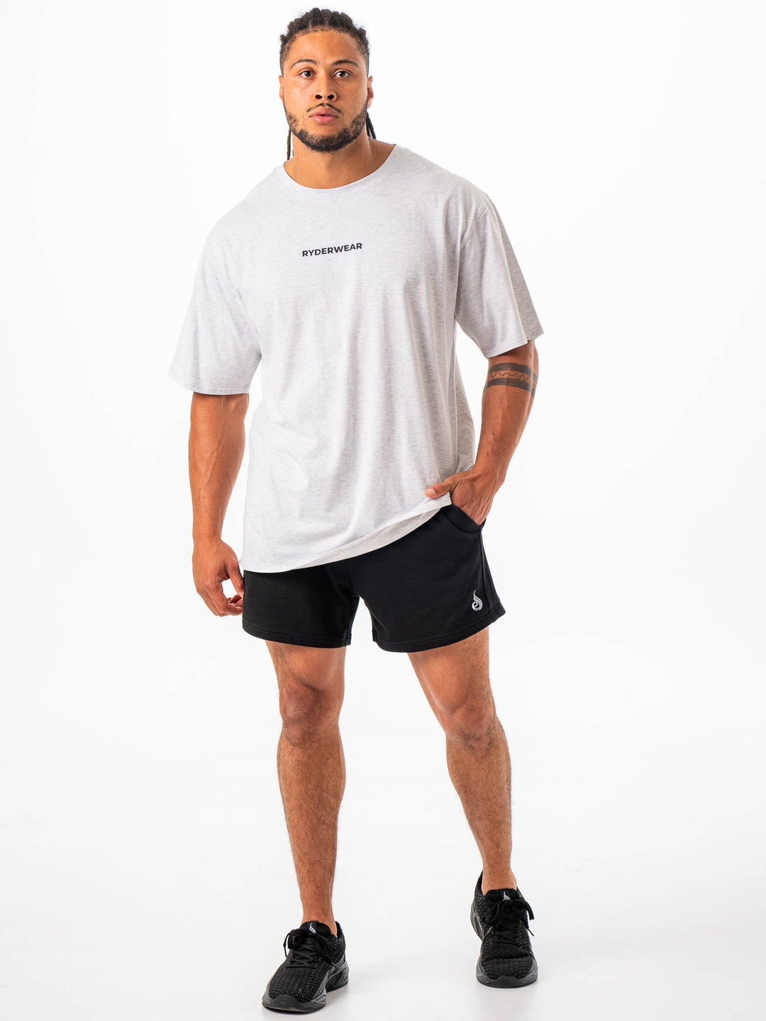 Ryderwear Oversized Tshirt - Snow Marl Clothing Ryderwear 