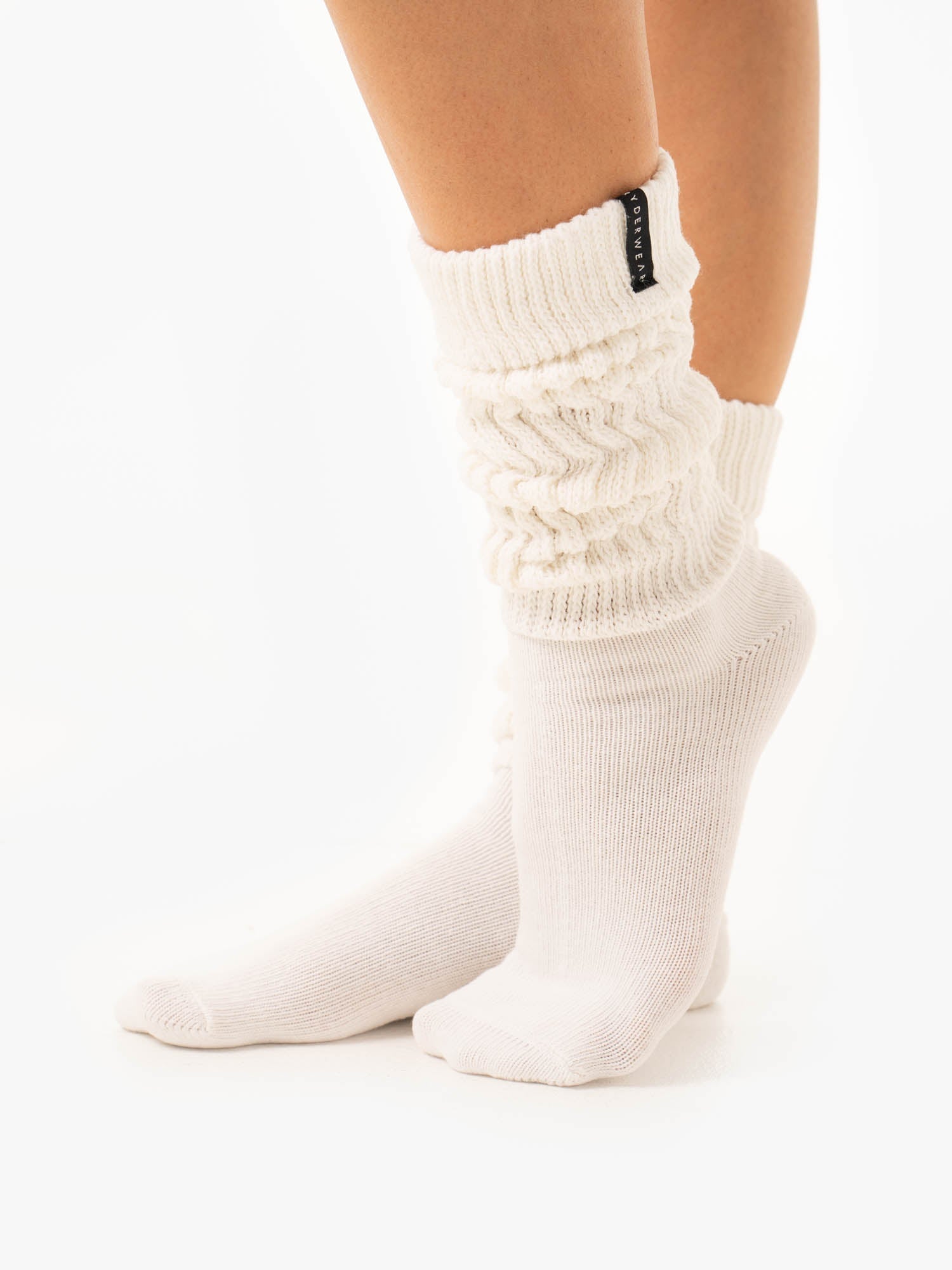Scrunch Crew Socks - White - Ryderwear
