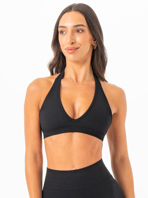 Sculpt Seamless Halter Bra Black