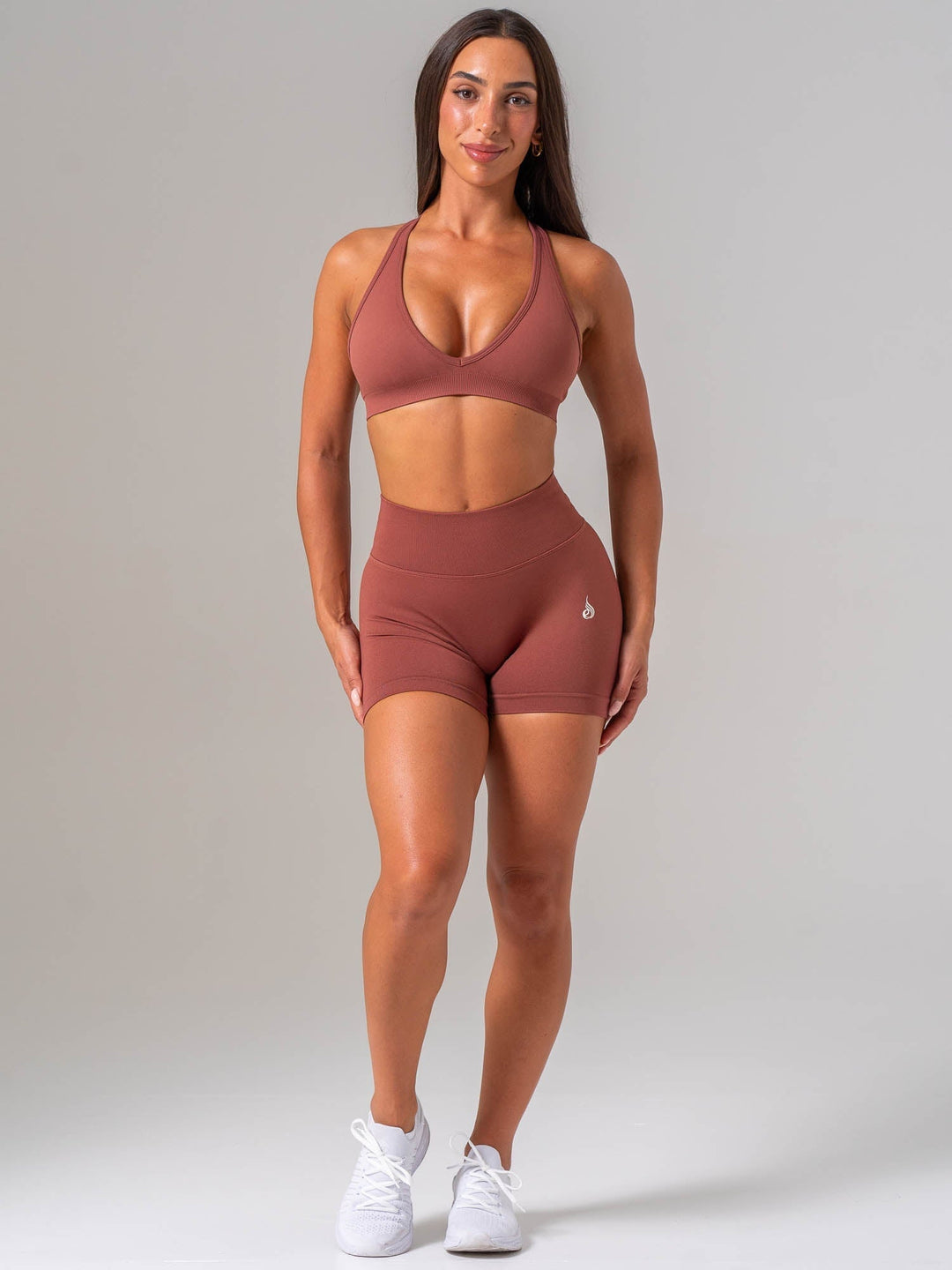 Sculpt Seamless Halter Bra - Dusty Blush Clothing Ryderwear 
