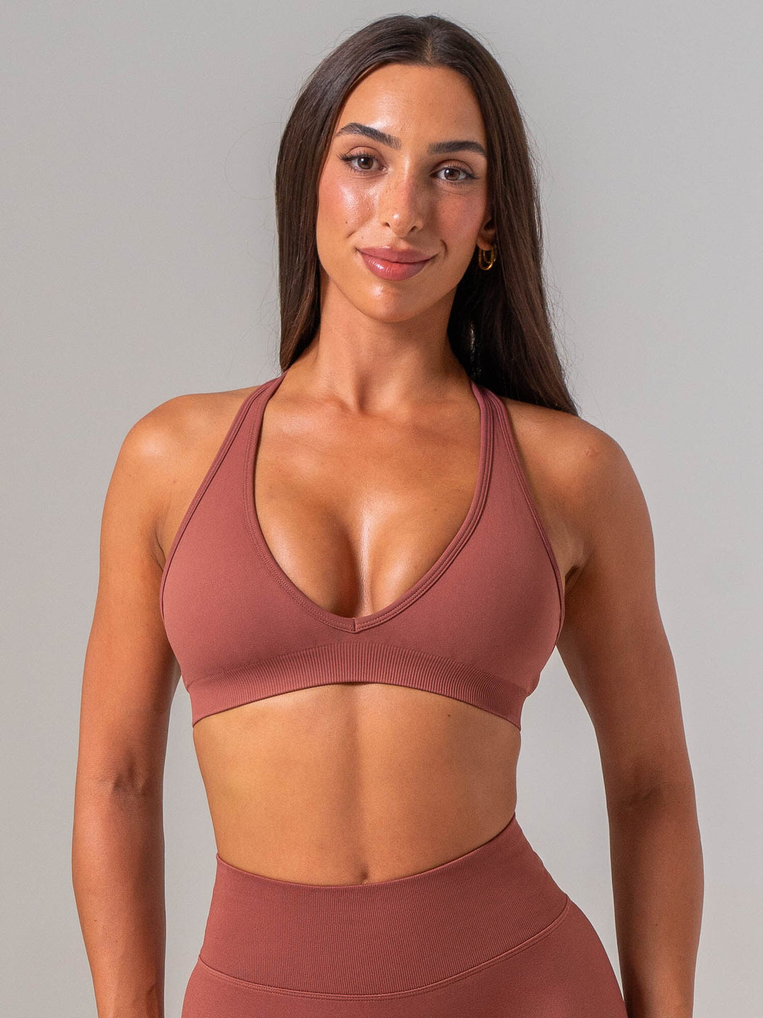 Sculpt Seamless Halter Bra - Dusty Blush Clothing Ryderwear 