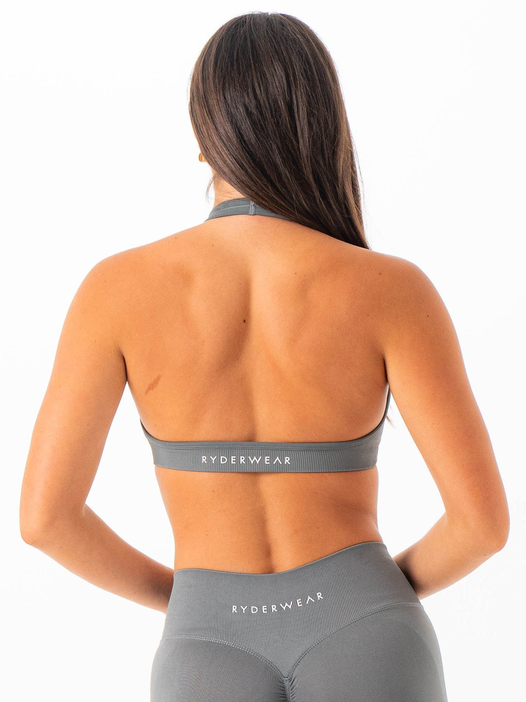 Sculpt Seamless Halter Bra - Slate Clothing Ryderwear 