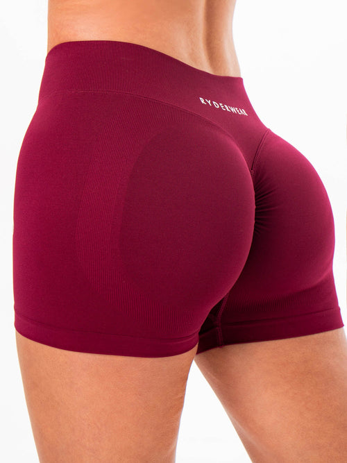 Sculpt Seamless Mini Mid Rise Shorts Cranberry