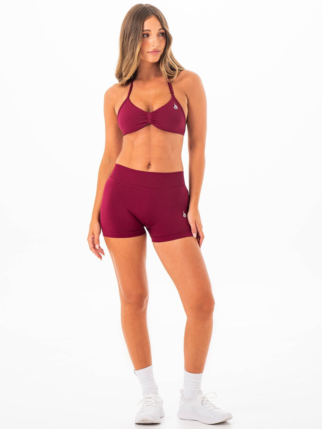 Sculpt Seamless Mini Mid Rise Shorts - Cranberry Clothing Ryderwear 