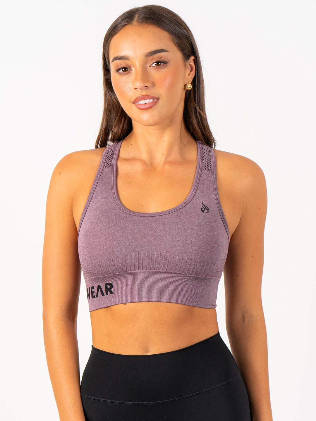 Seamless Staples Sports Bra - Purple Marl Clothing Ryderwear 