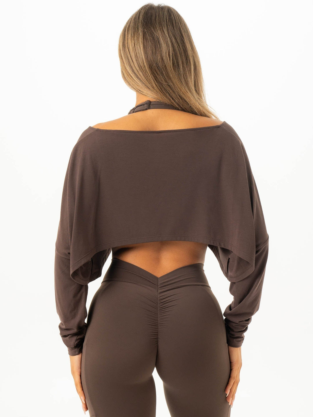 Slouchy Off Shoulder Top - Espresso Clothing Ryderwear 