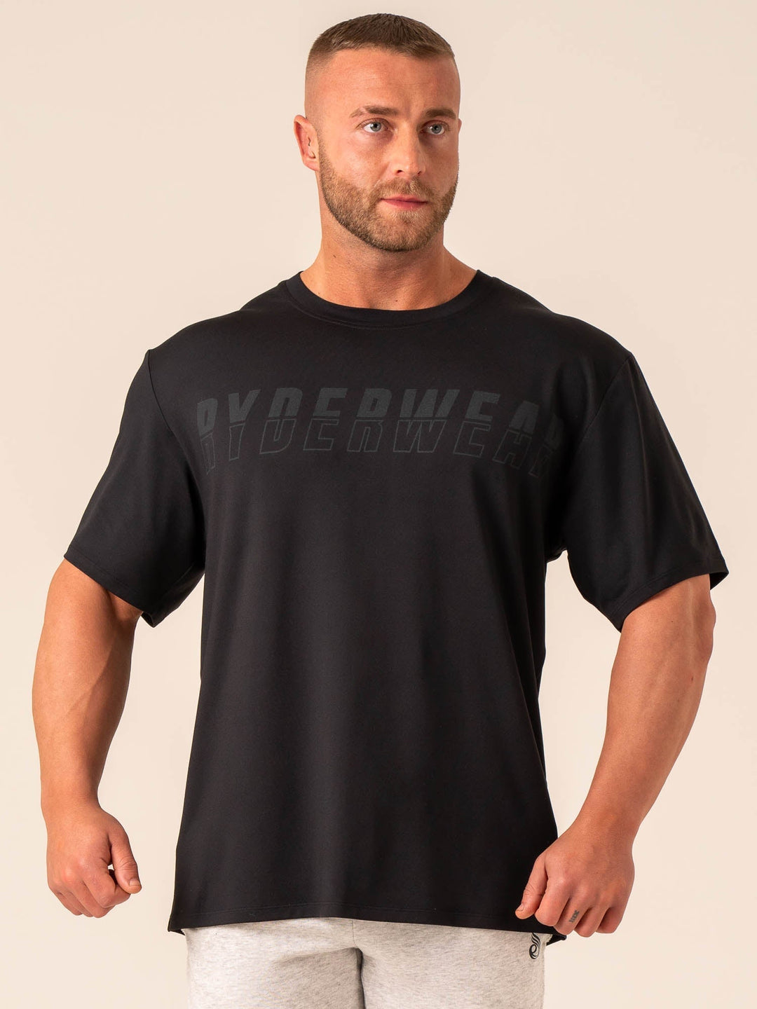Soft Tech Oversized T-Shirt - Black Clothing Ryderwear 