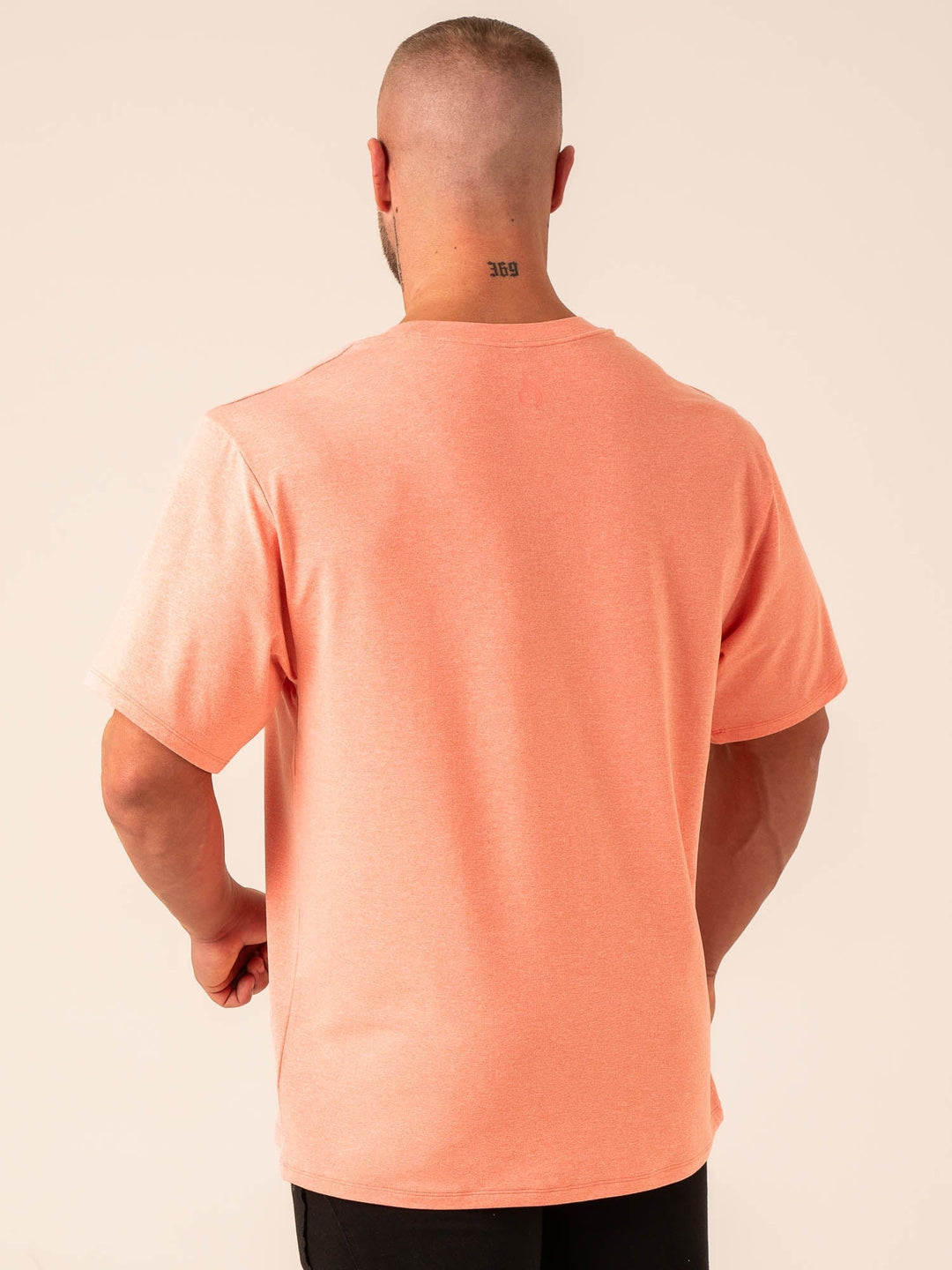 Soft Tech Oversized T-Shirt - Coral Marl Clothing Ryderwear 