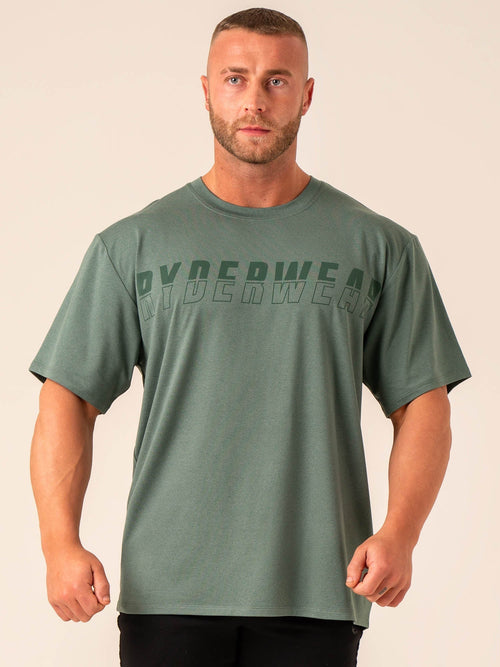 Soft Tech Oversized T-Shirt Fern Green Marl