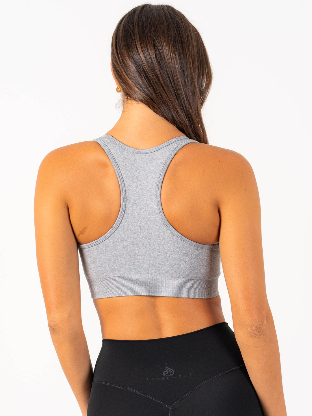Staples Seamless Racer Back Sports Bra - Grey Marl Clothing Ryderwear 