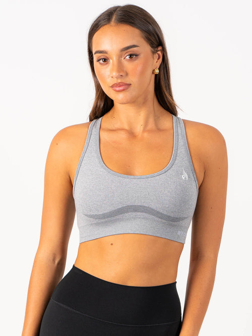 Staples Seamless Racer Back Sports Bra Grey Marl