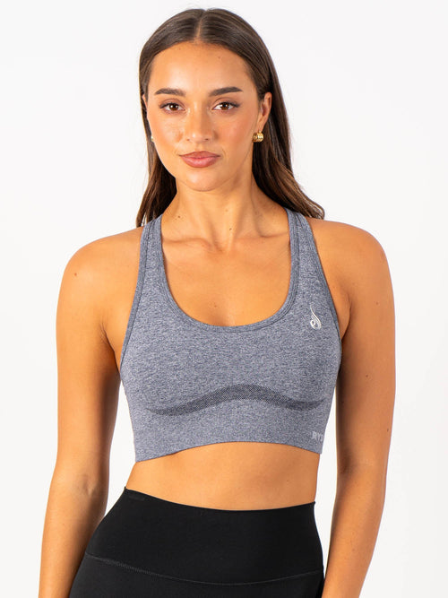 Staples Seamless Racer Back Sports Bra Navy Marl