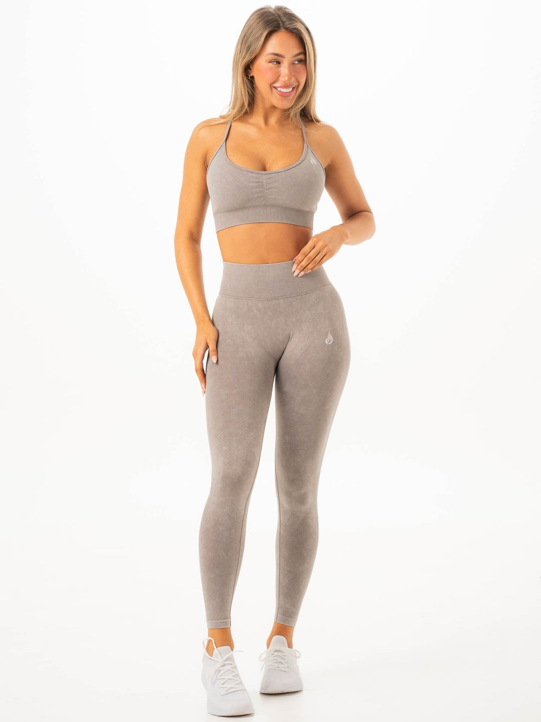 Stonewash Scrunch Seamless Leggings - Ash Stonewash Clothing Ryderwear 