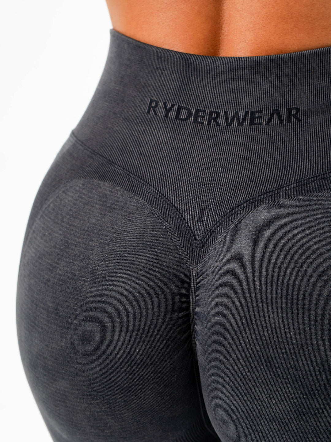 Stonewash Scrunch Seamless Leggings - Charcoal Stonewash Clothing Ryderwear 