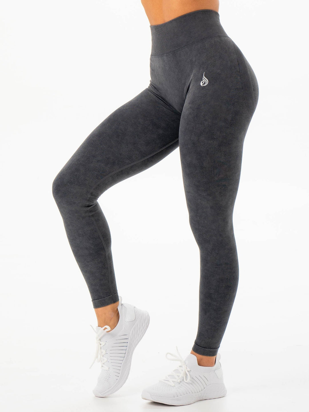 Stonewash Scrunch Seamless Leggings - Charcoal Stonewash Clothing Ryderwear 