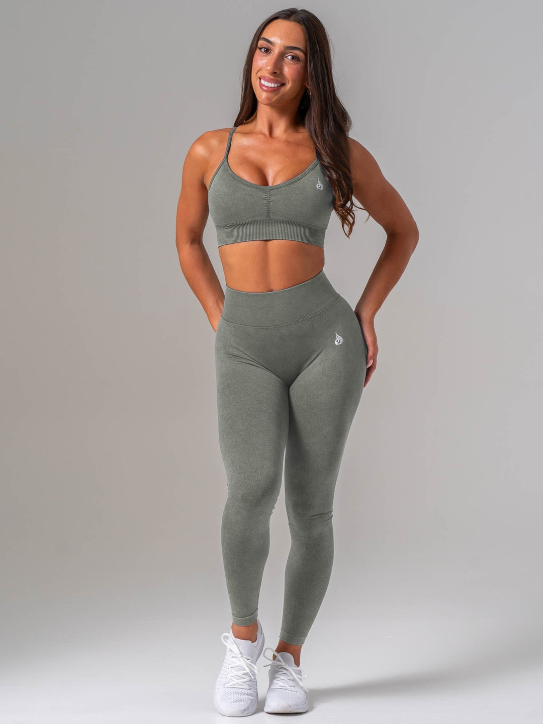 Stonewash Scrunch Seamless Leggings - Eucalyptus Clothing Ryderwear 