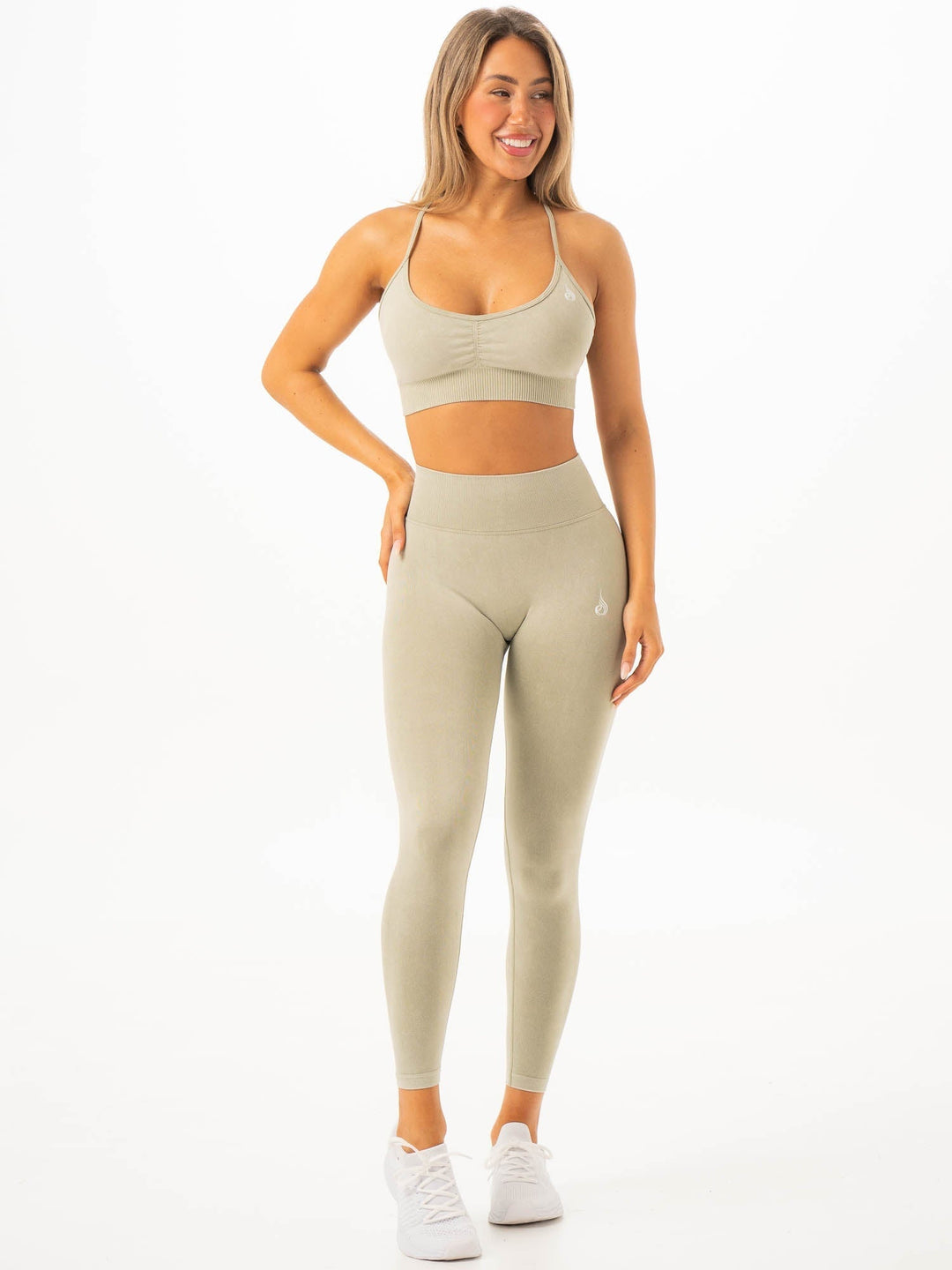 Stonewash Scrunch Seamless Leggings - Matcha Stonewash Clothing Ryderwear 