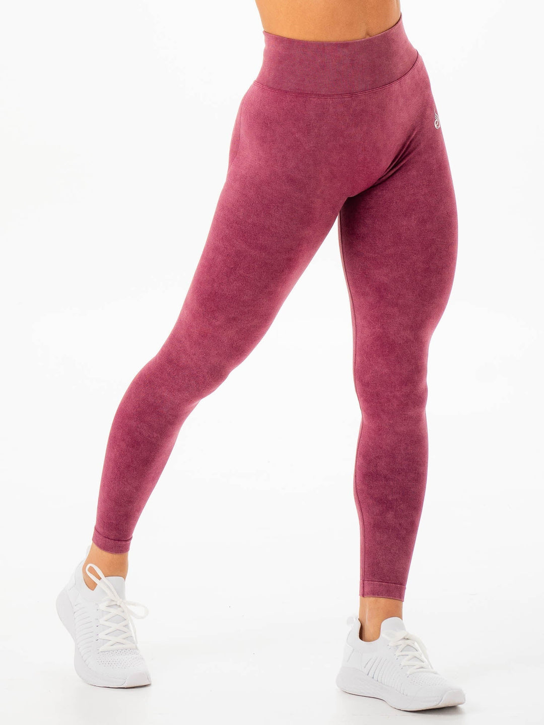 Stonewash Scrunch Seamless Leggings - Wine Stonewash Clothing Ryderwear 