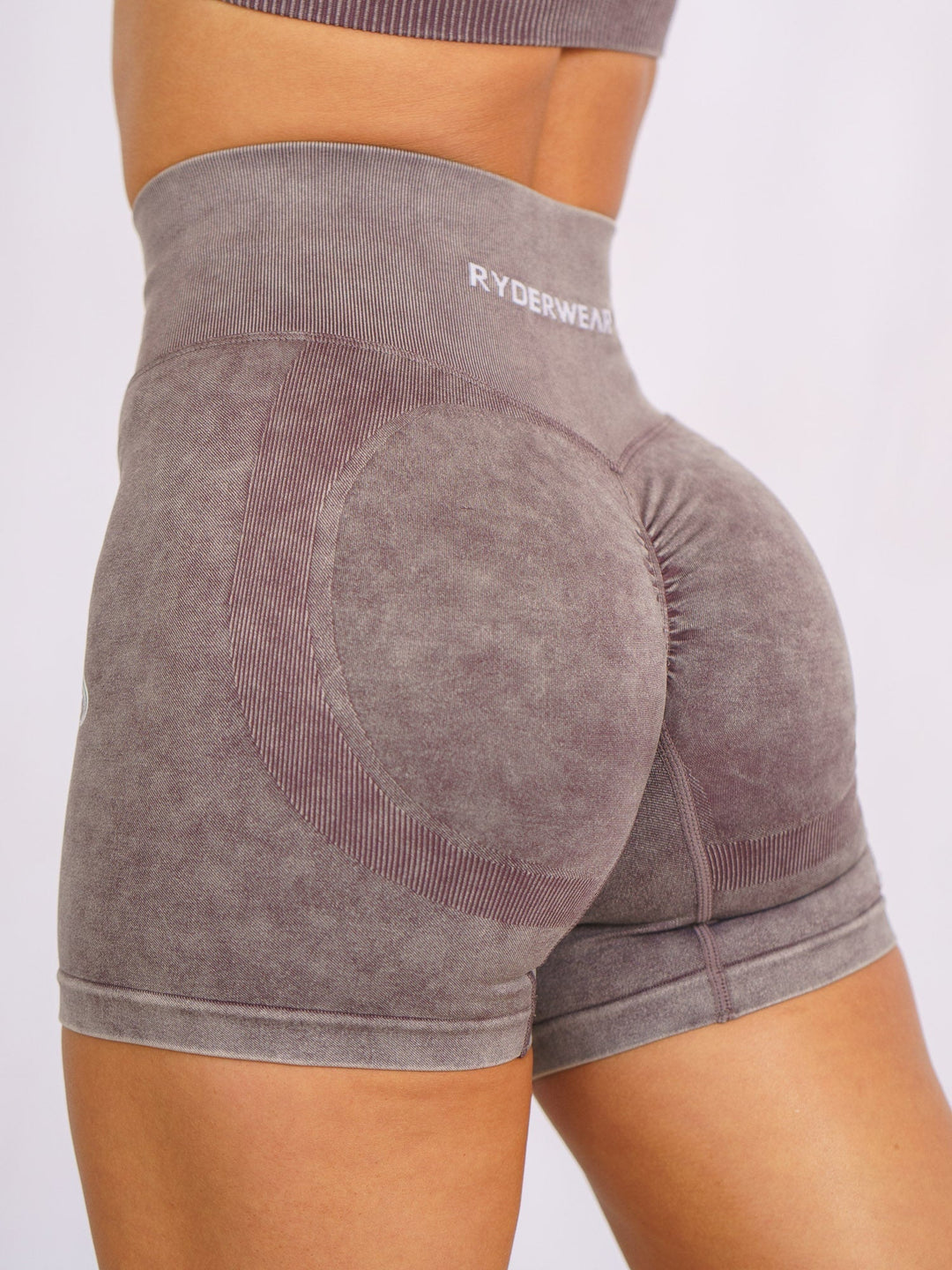 Stonewash Scrunch Seamless Shorts - Chocolate Stonewash Clothing Ryderwear 