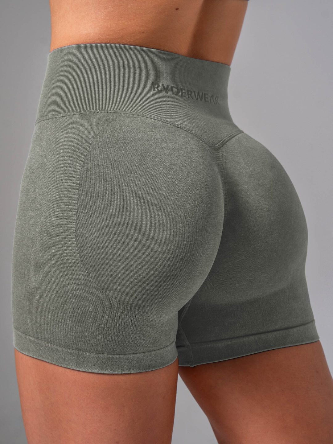 Stonewash Scrunch Seamless Shorts - Eucalyptus Clothing Ryderwear 