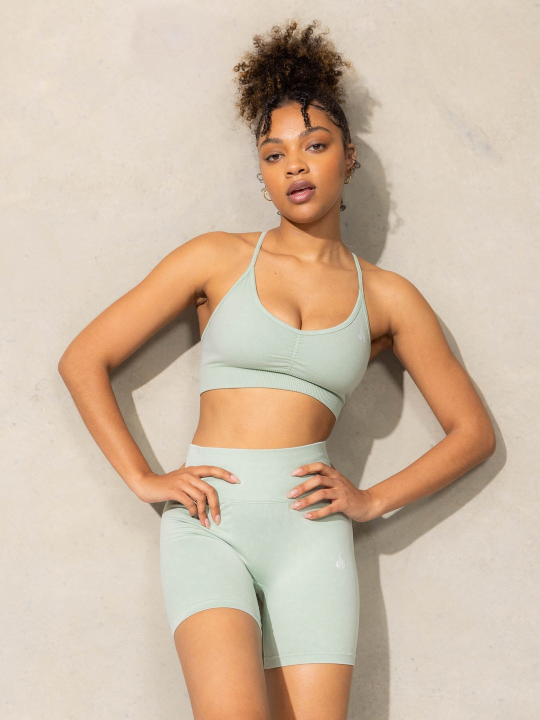 Stonewash Scrunch Seamless Shorts - Mint Stonewash Clothing Ryderwear 