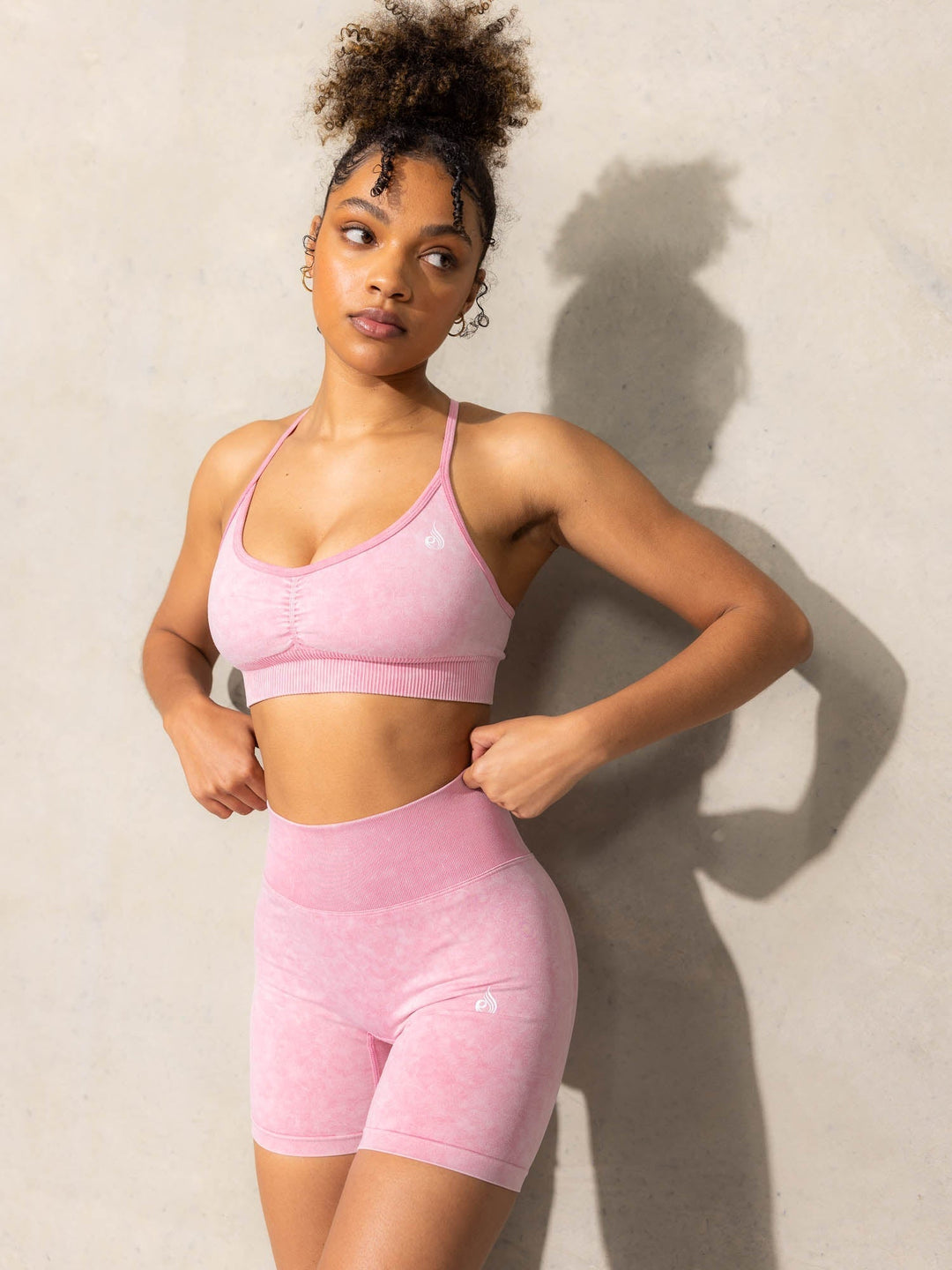 Stonewash Scrunch Seamless Shorts - Pink Stonewash Clothing Ryderwear 