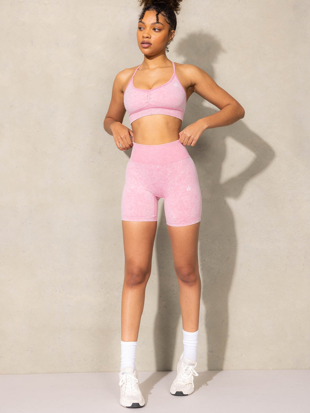 Stonewash Scrunch Seamless Shorts - Pink Stonewash - Ryderwear