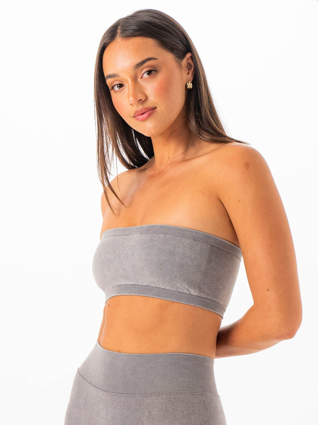 Stonewash Seamless Bandeau - Grey Clothing Ryderwear 