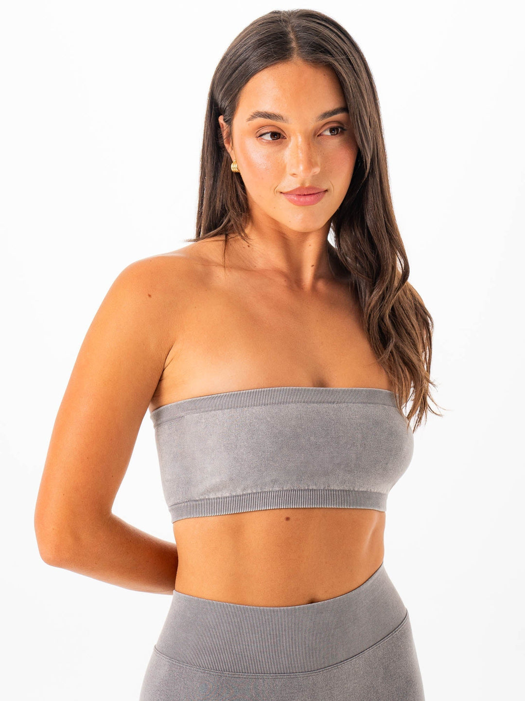 Stonewash Seamless Bandeau - Grey Clothing Ryderwear 