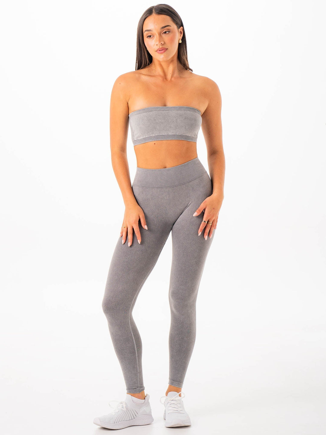 Stonewash Seamless Bandeau - Grey Clothing Ryderwear 