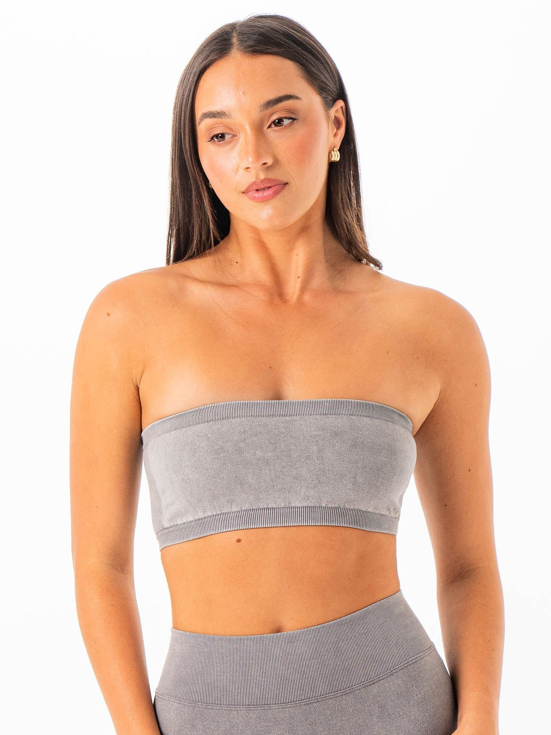 Stonewash Seamless Bandeau - Grey Clothing Ryderwear 