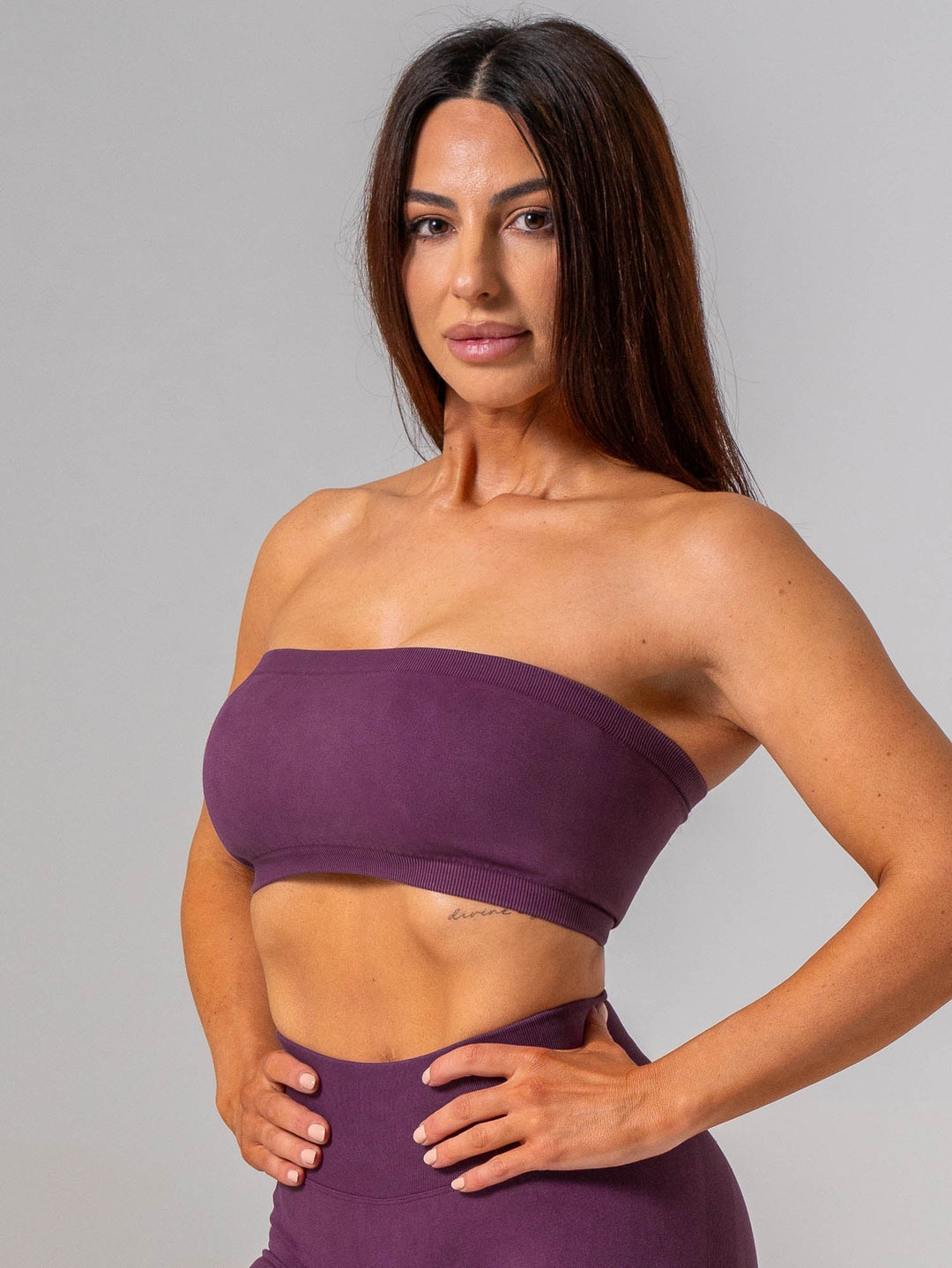 Stonewash Seamless Bandeau - Plum Clothing Ryderwear 