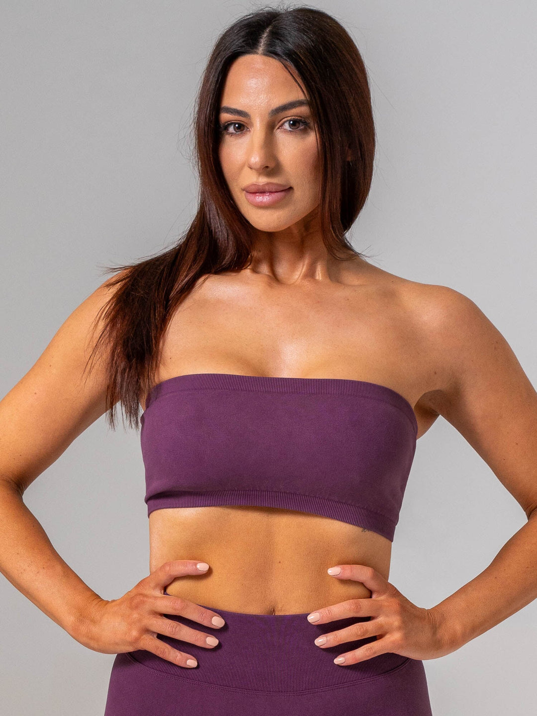 Stonewash Seamless Bandeau - Plum Clothing Ryderwear 