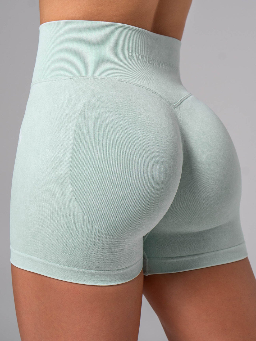 Stonewash Seamless Invisible Scrunch Shorts - Mint Clothing Ryderwear 