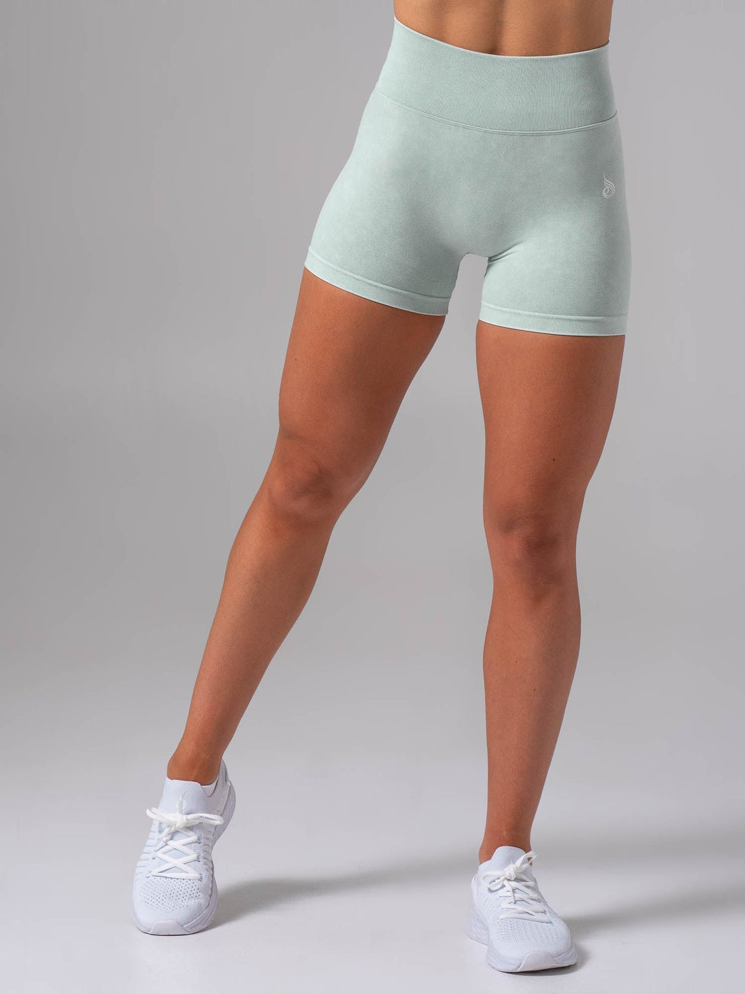 Stonewash Seamless Invisible Scrunch Shorts - Mint Clothing Ryderwear 