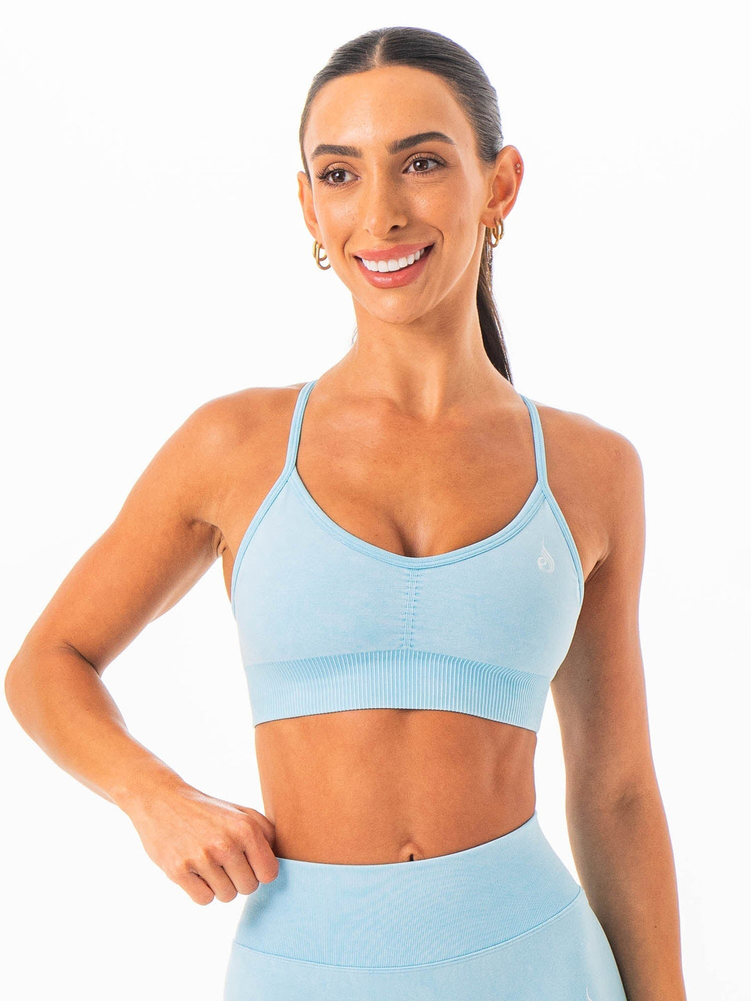 Stonewash Seamless Sports Bra - Azure Stonewash Clothing Ryderwear 
