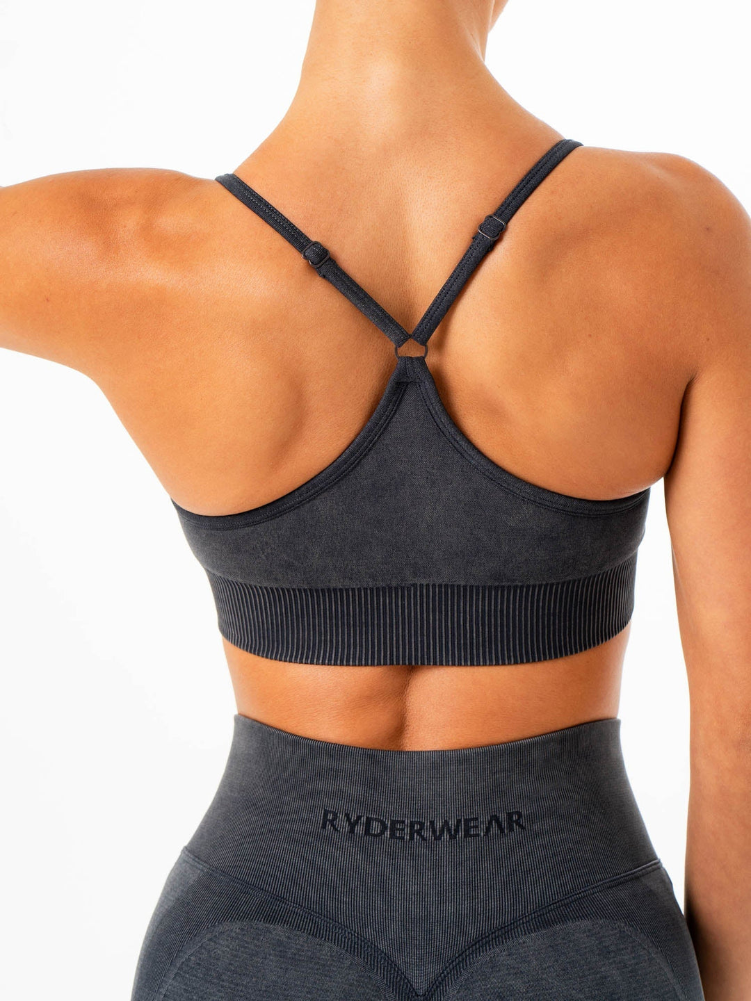 Stonewash Seamless Sports Bra - Charcoal Stonewash Clothing Ryderwear 