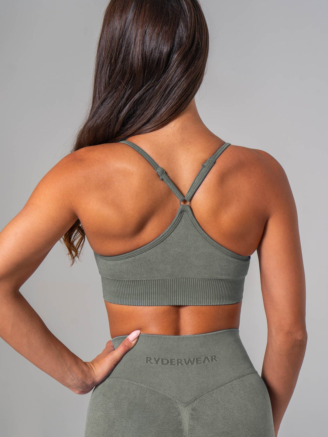 Stonewash Seamless Sports Bra - Eucalyptus Clothing Ryderwear 